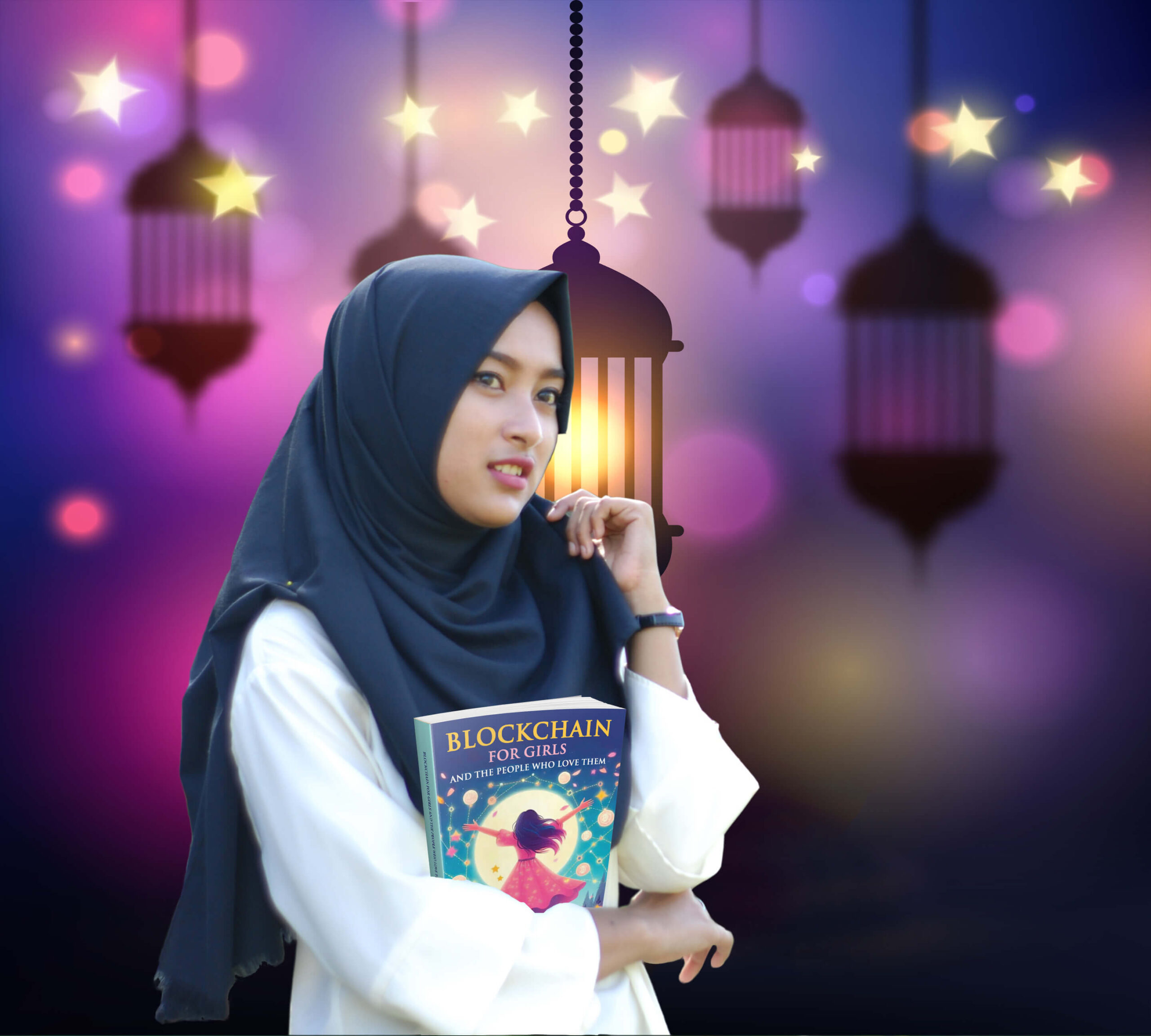 Woman with Hijab with Book